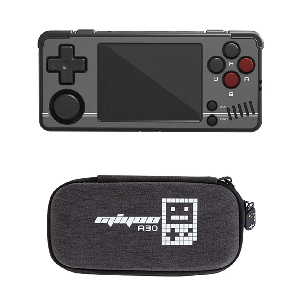 Consola retro portabila Miyoo A30 cu jocuri incluse, 4-core 1.5GHz, 512MB, IPS LCD 2.8" 640x480, 2600mAh, negru