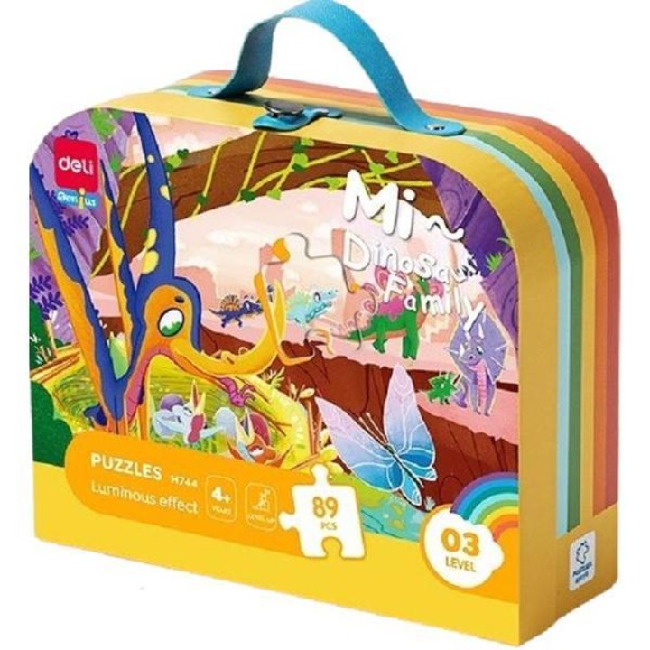 Чанта за пъзел от 89 части, семейство динозаври