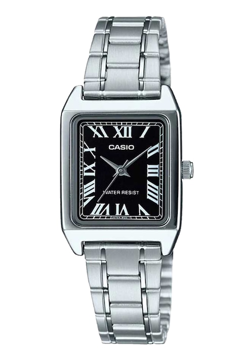 Casio, Правоъгълен часовник от неръждаема стомана, Сребрист