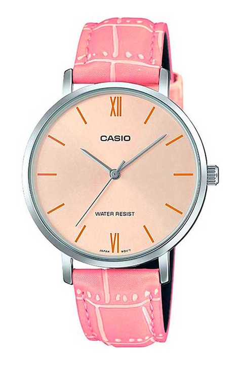 Casio, Bőrszíjas karóra, Ezüstszín, Rózsaszín
