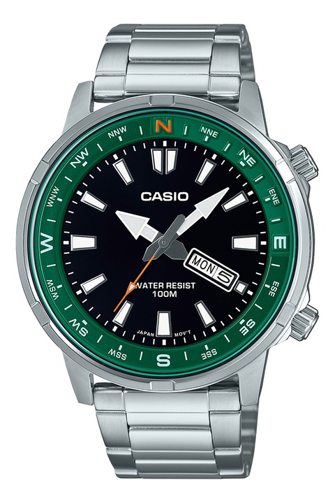 Casio, Rozsdamentes acél karóra logóval a számlapon, Ezüstszín