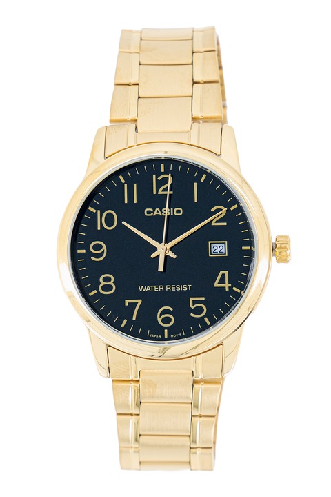 Casio, Ceas analog cu bratara din otel inoxidabil, Auriu