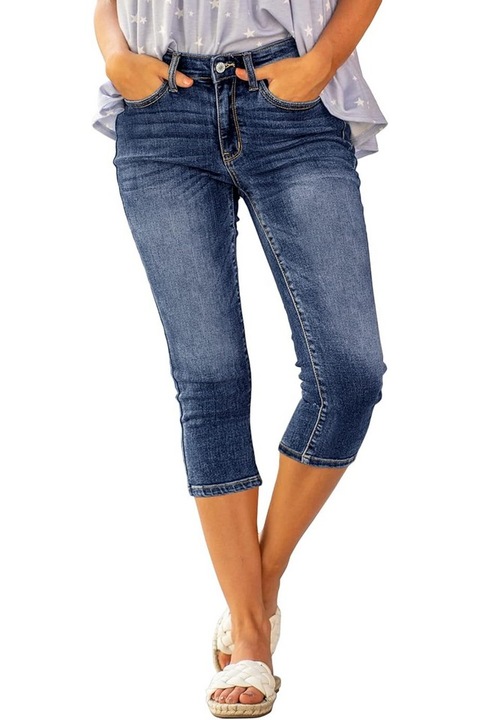 Blugi capri, albastru, Roskiky, Albastru