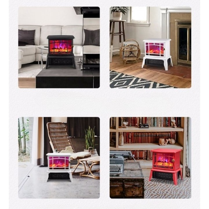 Prémium termék - Southern Sky elektromos kandalló, 1500W, lánghatással, 25 x 16 x 25 cm, piros - kiváló minőség