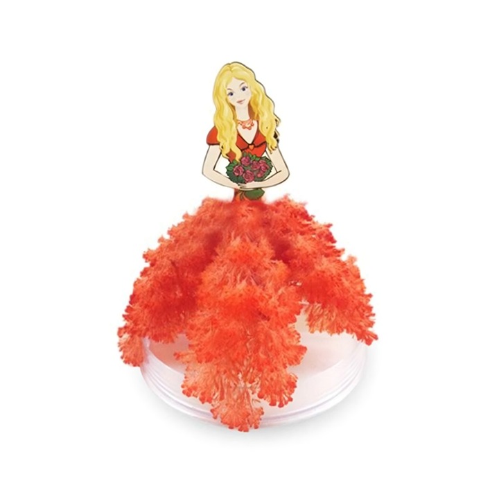 Mini Arbore Magic, Model Printesa, Arbore cu cristale, Arbore care infloreste, Hartie care infloreste, Hartie, Rosu, 23.5x18x2.6 cm