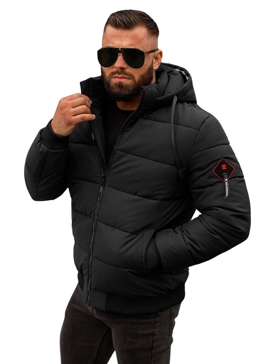 Férfi téli kabát - fekete OZONEE JS/31M5031/392 XL/52