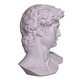 Mellszobor, szobor, Michelangelo David Klasszikus római görög fej szobor, márvány, 15 cm, fehér