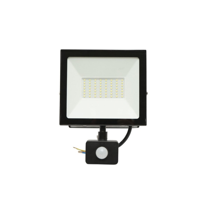 Proiector Led idealSTORE, Putere 50W, 4500lm, 6400K, IP44, Alimentare 220V-240V cu Senzor de Miscare