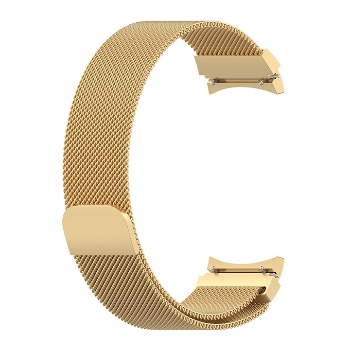 Миланска каишка за Samsung Galaxy Watch 4, 5, 6, 7 (40mm & 44mm), Watch 5 Pro, Watch 6 Classic (43mm & 47mm), Huawei GT2 42mm, GT3 42mm, ширина 20mm, JW-09-SHKML, Gold