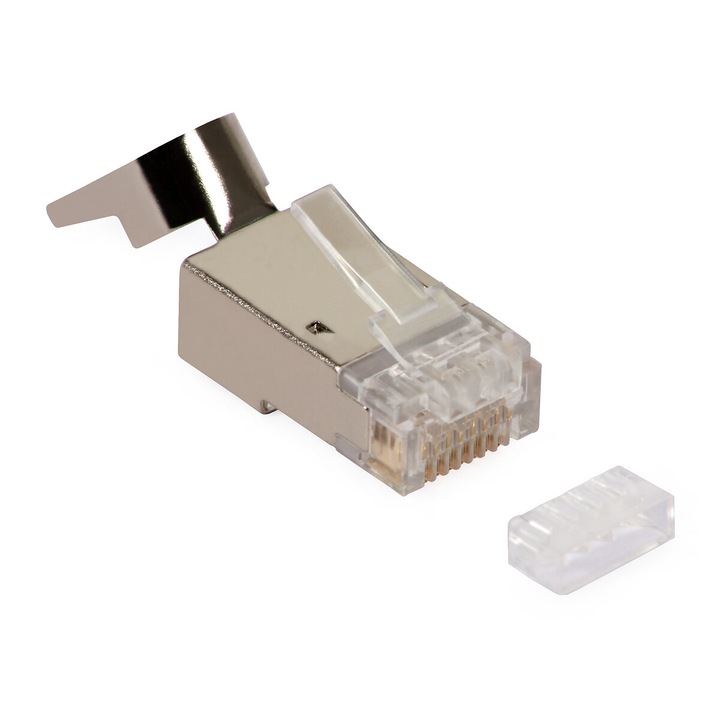 Set 50buc - Mufa RJ45 ecranata pentru cabluri cat6/6a/7 cu fire groase 23AWG