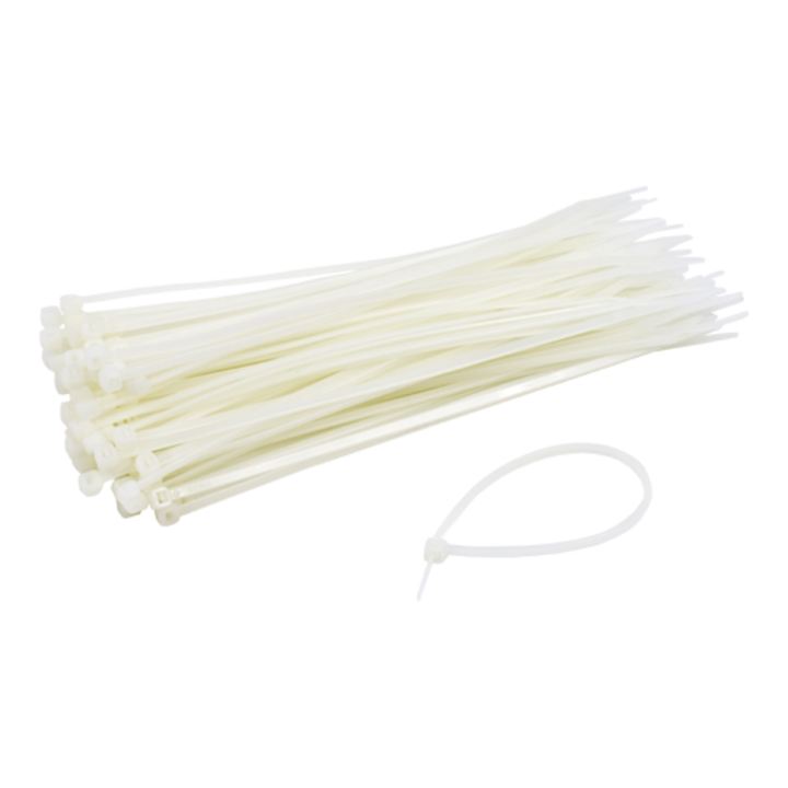 Műanyag nyakörvek 250x3,6 mm, FEHÉR, 100 db TCP-250-3,6-W