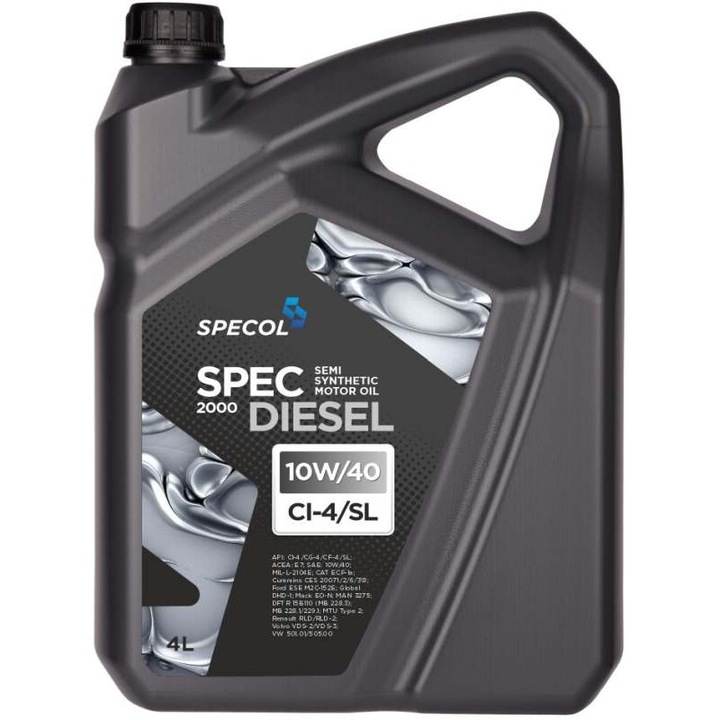 Ulei motor Specol 10W40 4l Diesel 2000, compatibil cu MAN 3275, VDS 2/3, pentru motoare diesel