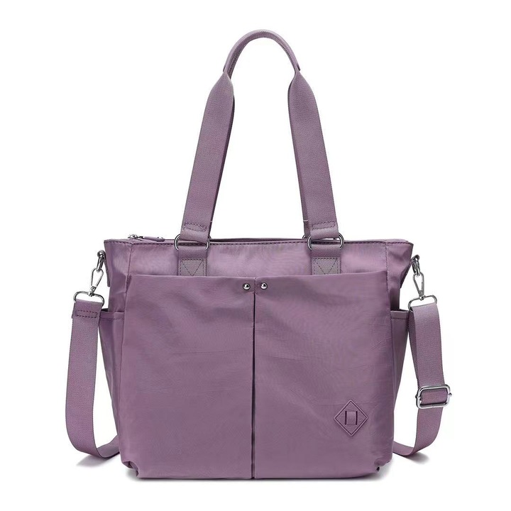 Crossbody női táska, lila, vízálló nylon, nagy kapacitású, 2024