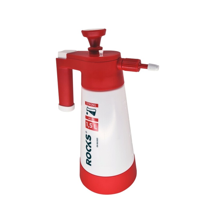 Pulverizator, ROOKS 1,5 l, rezistent la acizi, cu pompa manuala, set de reparatie inclus