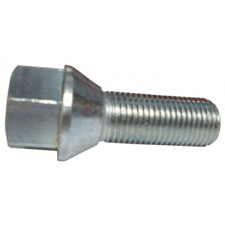 Kerékcsavar, TIPTOPOL, M12x1.25, 28mm, 17mm, Ezüst