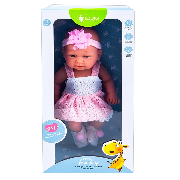 Játék baba, 19x11x37,5 cm