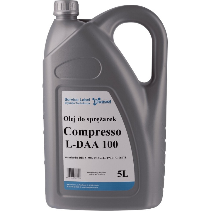SPECOL COMPRESSO L-DAA 100 olaj, 5L
