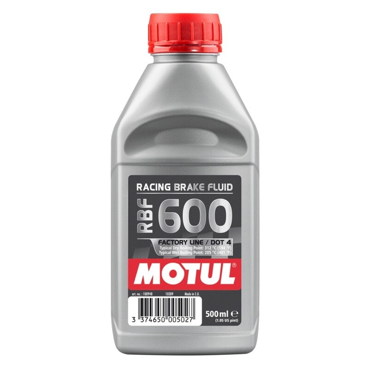 Lichid de frana Motul DOT 4, 500ml, 100% sintetic, temperatura de fierbere 312°C