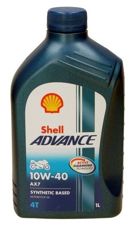 Мотоциклетно масло Shell 10W40 1L Advance 4T AX7, полисинтетично, за двигатели 4T