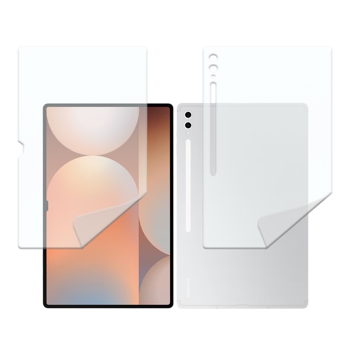 Folie Protectie Fata-Spate Tableta Matte Hydrogel Regenerabil pentru Samsung Galaxy Tab S10 Ultra 14.6", Nano-coated Silicone, Textura Hartie, Flexible Hydro-Crystal, Paper Feeling, Instalare Usoara, Optim Protection Technology, Transparent