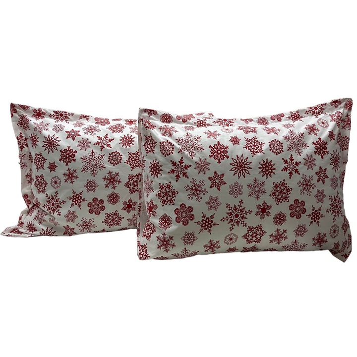 Set 2 huse de perna, LIZ LINE, bumbac 100%, alb si rosu, 50x70cm