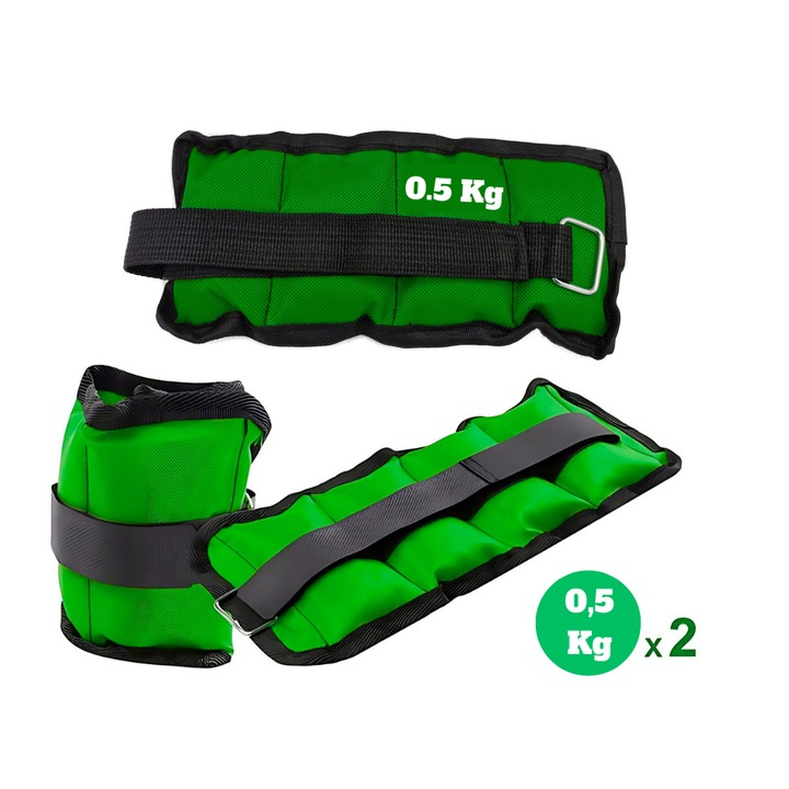 Greutati pentru Picioare si Maini APF® - Set 1 kg, Verde