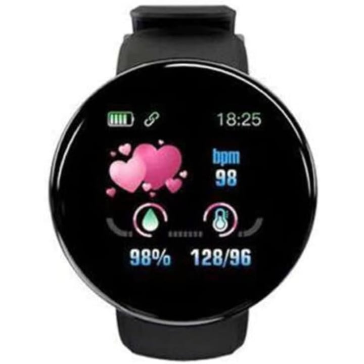 Bratara Fitness Smart MK3, Negru, Bluetooth, Senzori monitorizare, Notificari, Vibratii