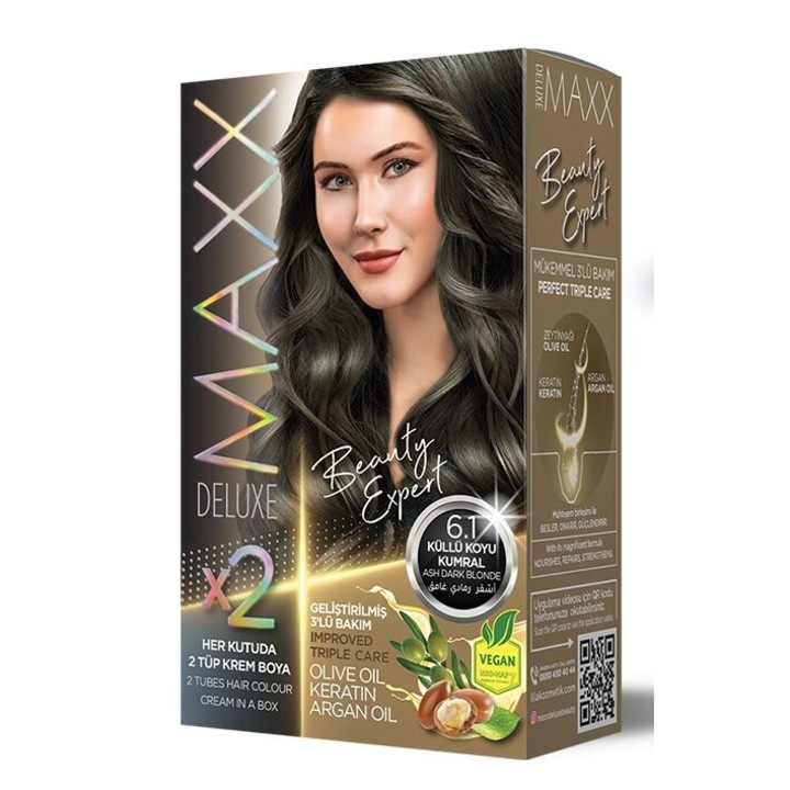 Vopsea de par, Maxx Deluxe, 6.1 Ash Dark Blonde
