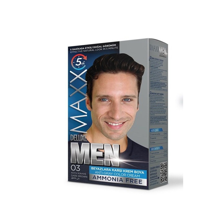 Tratament pentru par Maxx Deluxe 03 Maro Inchis 80 ml, aplicare rapida, 100% natural