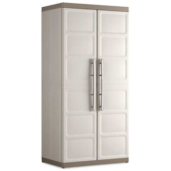 Мултифункционален шкаф Keter Excellence XL 241052, 4 рафта, 15 кг/рафт, TUV GS сертификат, 89 x 54 x 182 см, Бежов/Сив