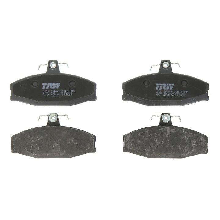 TRW első fékbetét készlet kompatibilis a Skoda Favorit, Favorit Forman, Favorit/kombi, Felicia Cube, Felicia I, Felicia II típusokkal