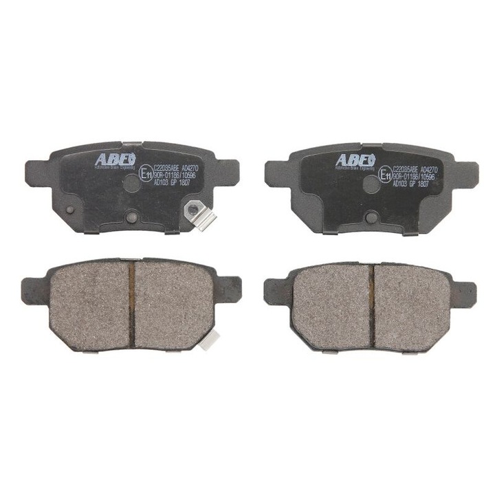 Toyota Auris, Bb I, Camry, Carina V, Celica, Corolla, Iq, Ist, Matrix, Porte I, Premio, Prius kompatibilis ABE hátsó fékbetét készlet