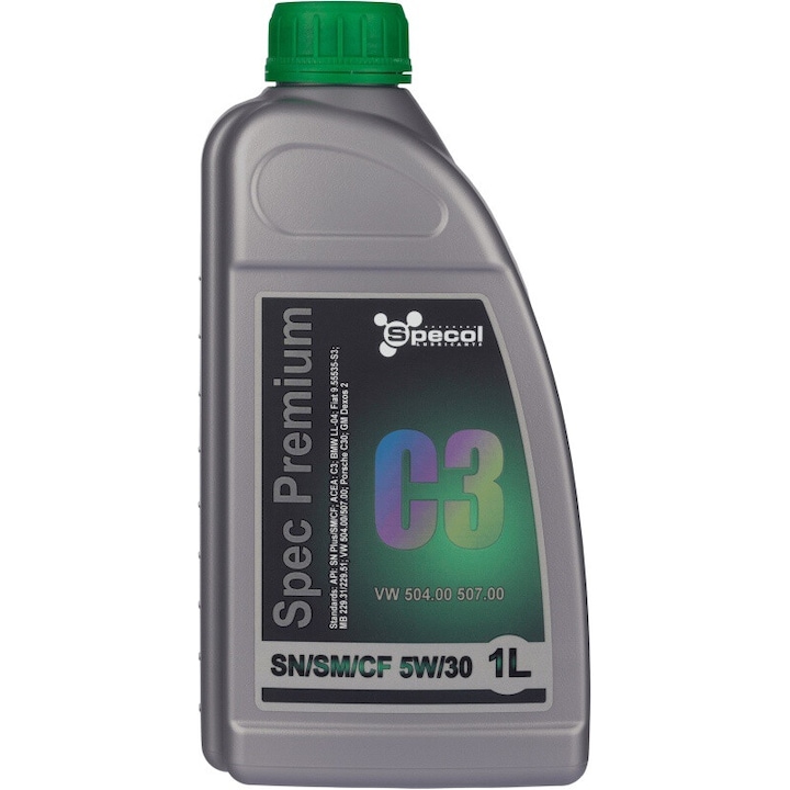 Ulei motor Specol 5W30 1L C3, SN/SM/CF, compatibil cu VW 504.00/507.00, pentru automobile moderne
