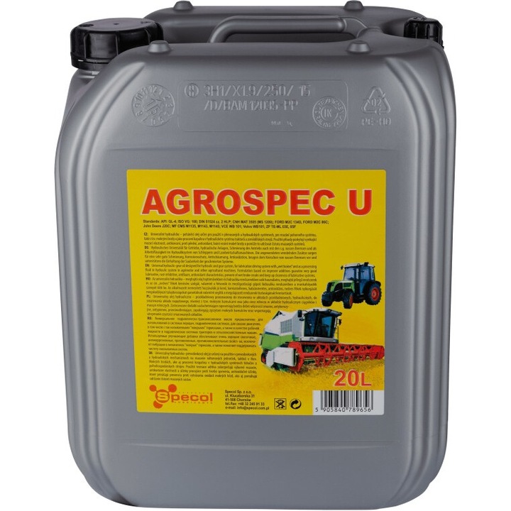 Хидравлично масло, Specol, AGROSPEC U, 20L