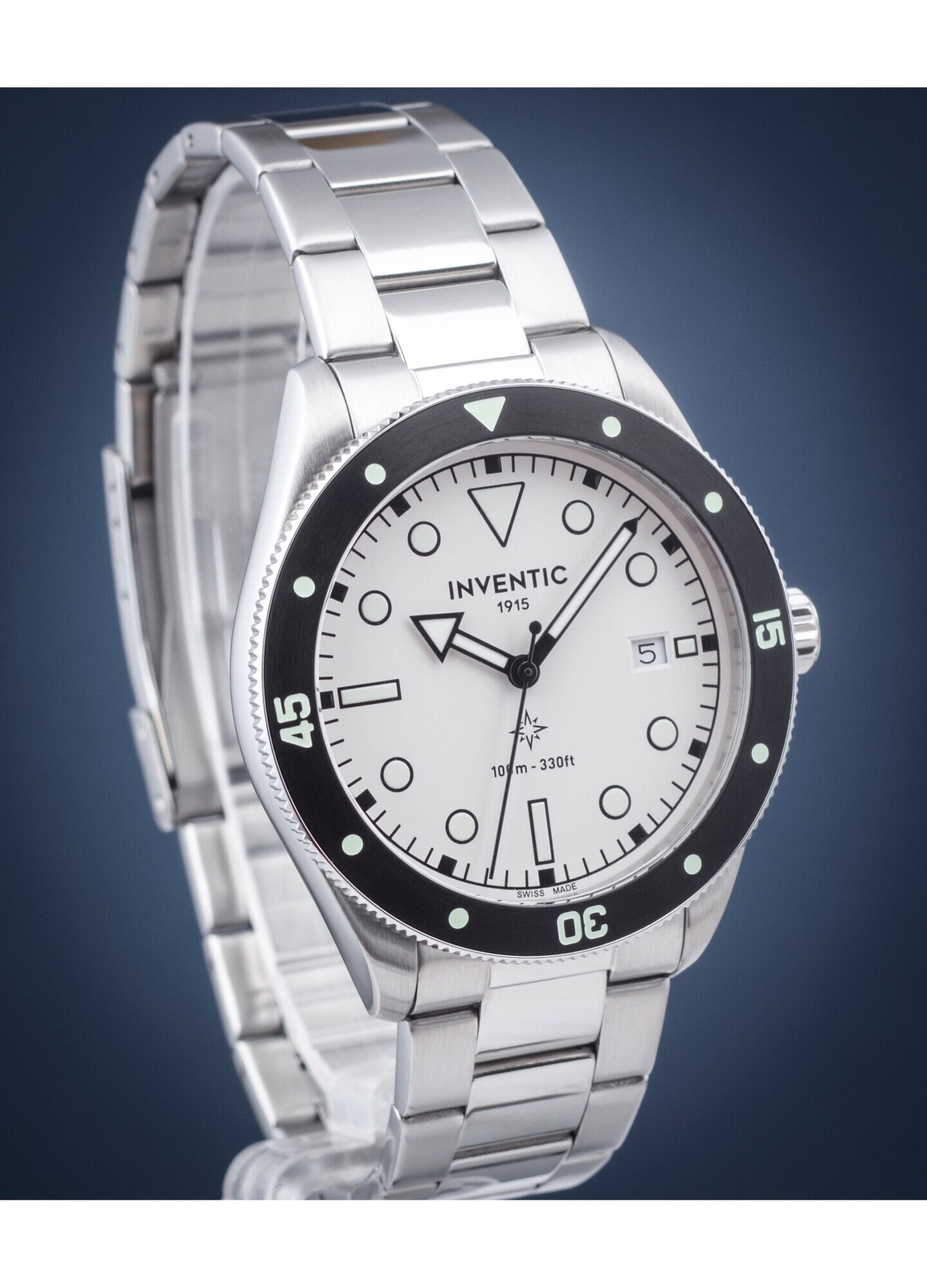 Ceas Inventic Urban Diver 02, mecanism quartz Ronda 515, alb