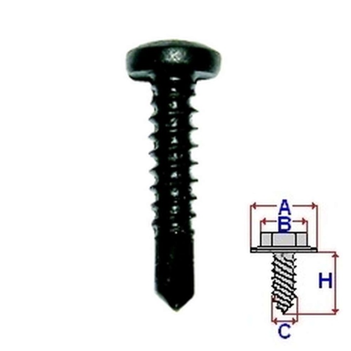 Suruburi prindere ROMIX, universal, 4.2x19mm, set 100 bucati, negru