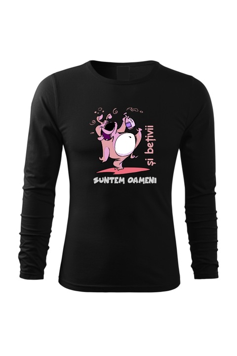 Bluza cu maneca lunga pentru barbati, Oameni betivi, Negru