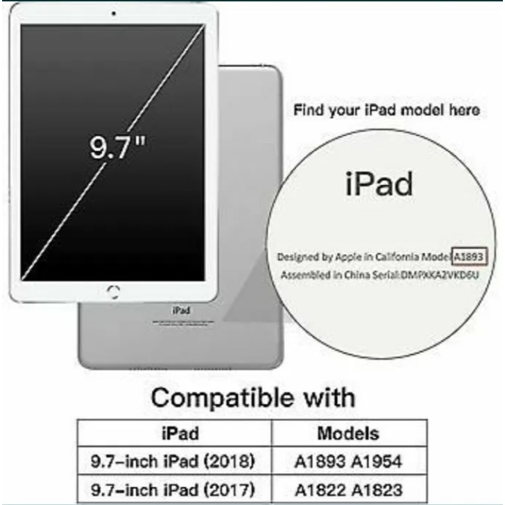 Husa de protectie pentru tableta JETech, IPad 9.7 inch, model 2017/2018, Negru