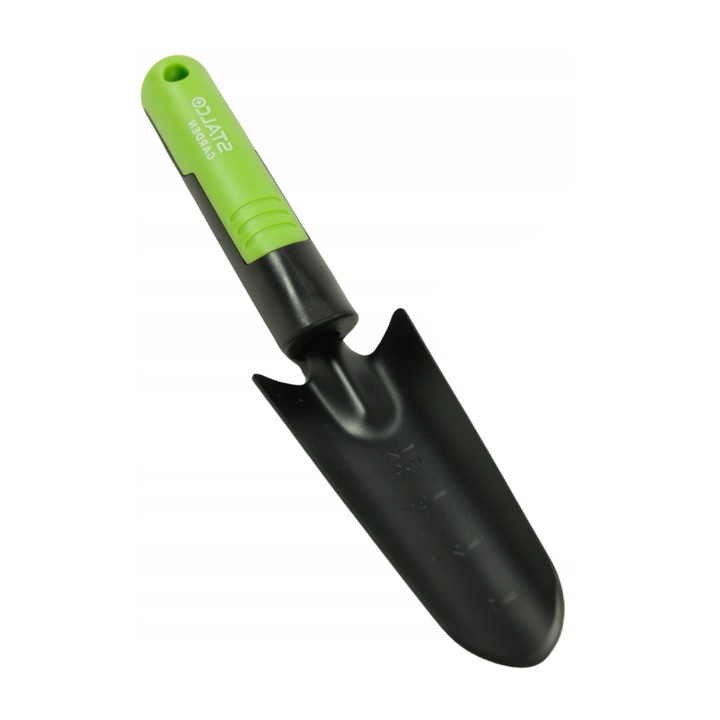 Kerti ásó, Acélból, Ergonomikus fogantyúval, Porfestett, Felfüggesztéshez lyukkal, Tökéletes növényültetéshez, Hossza 29 cm, Szilárd, Tökéletes kerthez és teraszhoz, Nem hajlik, Kényelmes használat