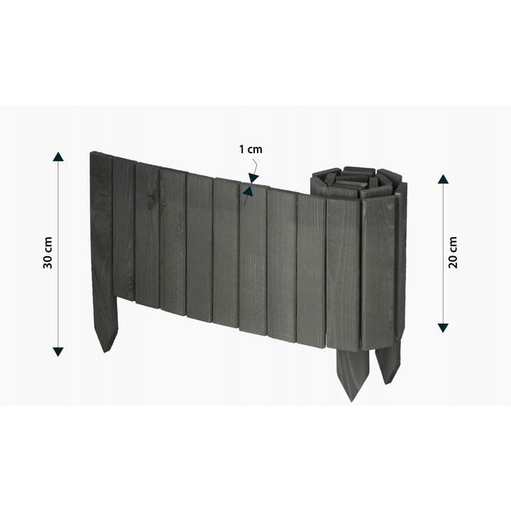 Fa palánk, Kotarbau, antracit, 20x110cm