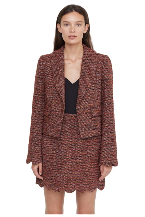 Sinequanone Violaine női kabát, rövid, barna, akril-pamut-poliészter-viszkóz, M INTL