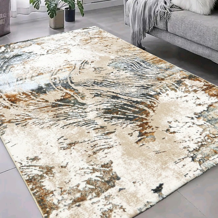 Den athén 7912 szürke-arany 60x220cm modern szőnyeg