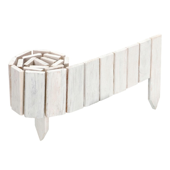 Дървена палисада, Kotarbau, 10x110см, бяла, за градината