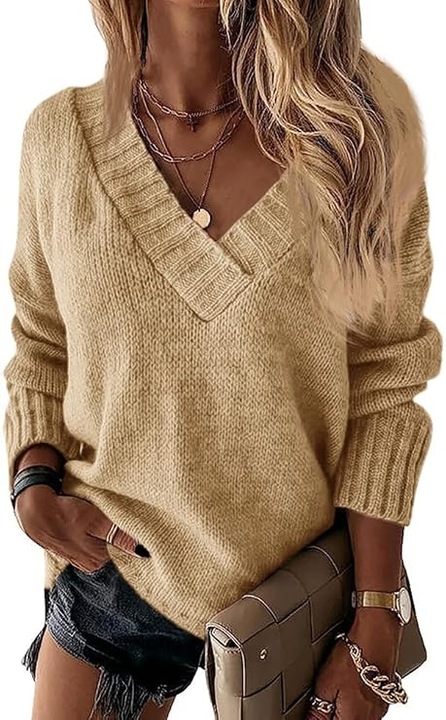 Női pulóver, tricot/nylon, bézs, S INTL