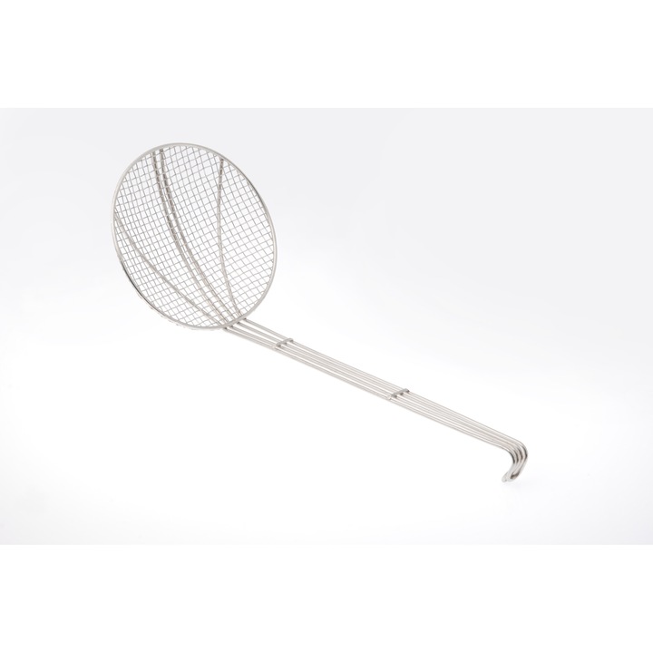 Strecuratoare, sita pentru friteuze, TECHNICA, diametru 220, fabricata, din otel inoxidabil, de usor de curatat, maner lung pentru o prindere confortabila, utila pentru scurgerea galustelor, coltunasilor si cartofilor prajiti, inox