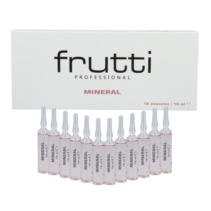 Fiole reparatoare pentru par FRUTTI, 12x10ml, cu ingrediente minerale, protectie impotriva factorilor externi