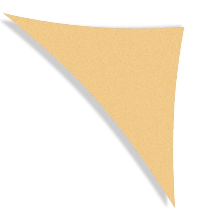 Copertina impermeabila pt soare, triunghiulara, cu agatatoare, densitate 160g/mp, dimensiune 3x3x3metri, culoarea nisip, sfoara inclusa
