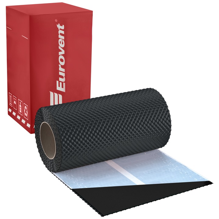 Banda etansare cos fum, 300 mm x 5 m, RAL 7021, aluminiu, Eurovent Flex 3D