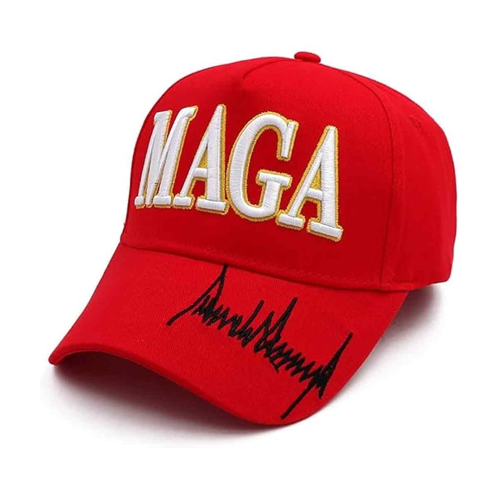 Sapca sport unisex, Trump 2024, rosie, dimensiuni 6x8x4cm, set cu 1 caciula