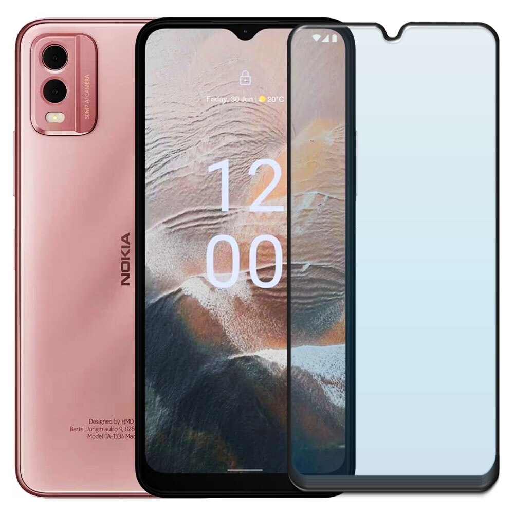 Folie din sticla securizata pentru Nokia C32, HAMSTERBOX Glass Shield, Protectie completa ecran, Full face, Aplicare rapida, Case Friendly, Transparenta